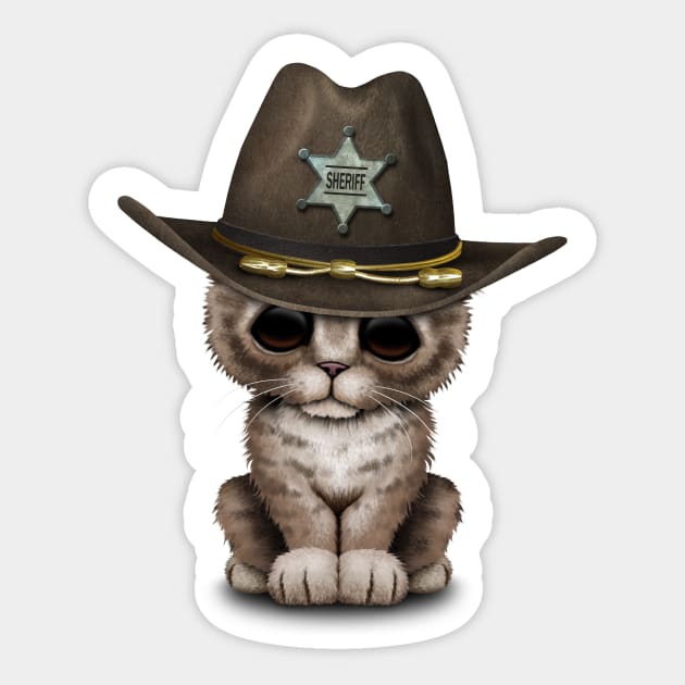 Cute Kitten Sheriff Sticker by jeffbartels